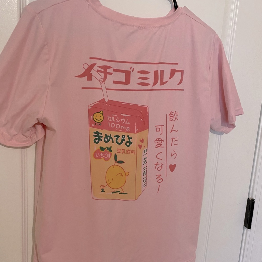 Japanese Print Strawberry Milk Shirt